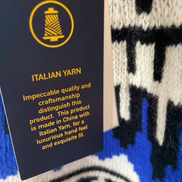 🔖 XS RALPH LAUREN POLO Sweater Fair Isle Italian Yarn Blue Black White - Picture 6 of 12